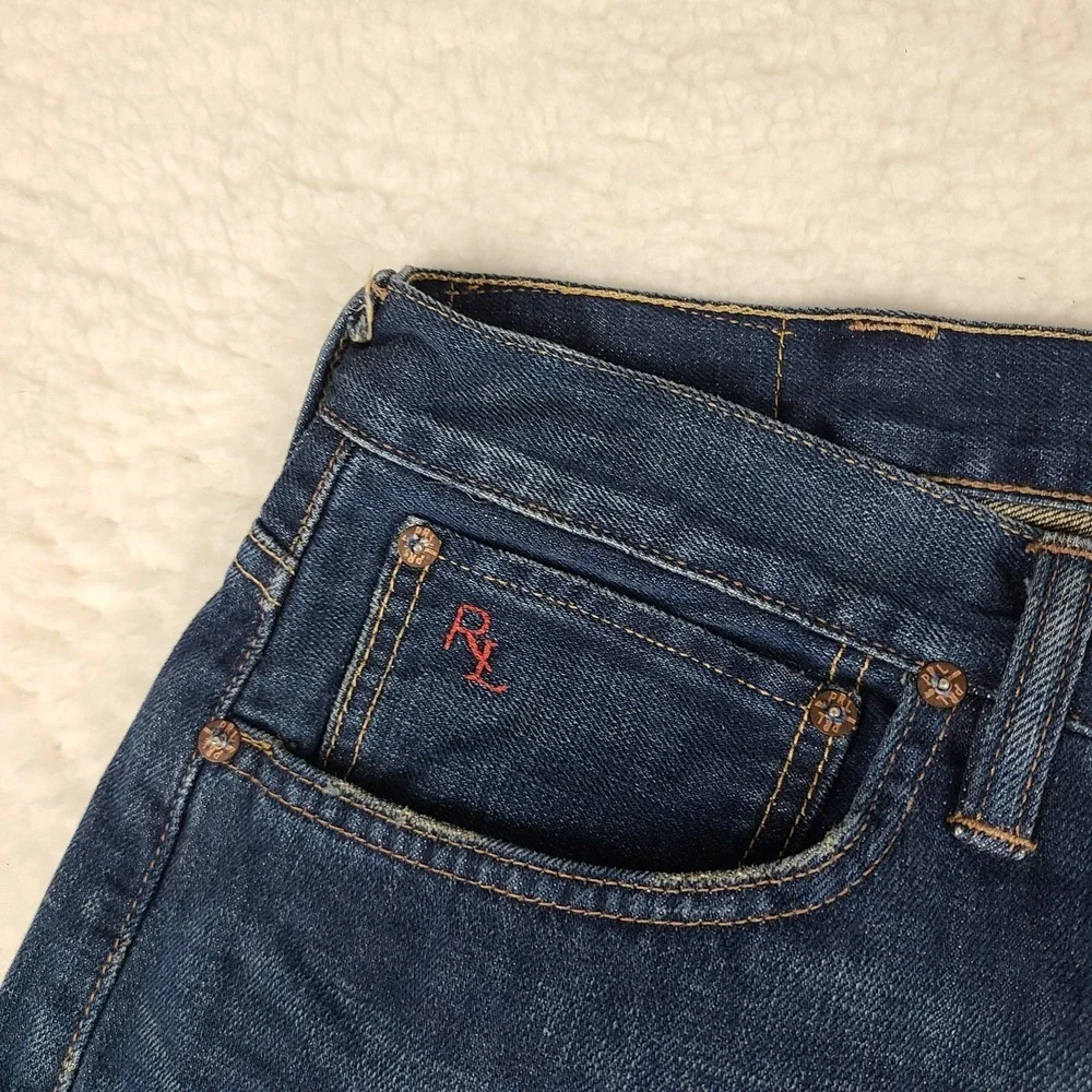 Polo Ralph Lauren Jeans Mens 40x30 Blue Vintage 67‎ Dark Wash 100% Cotton Denim